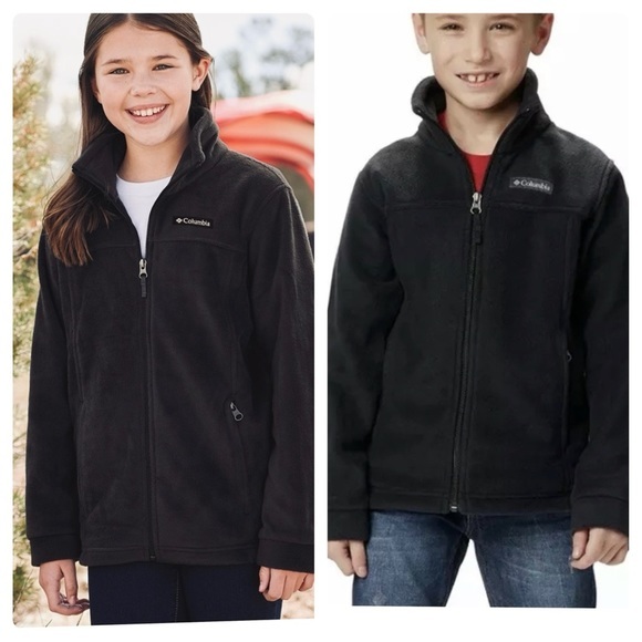 Columbia Other - Columbia Youth Unisex Black Comfy Fleece Full Zip Jacket size L (14/16)